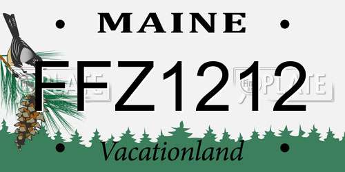 FFZ1212 Maine License Plate