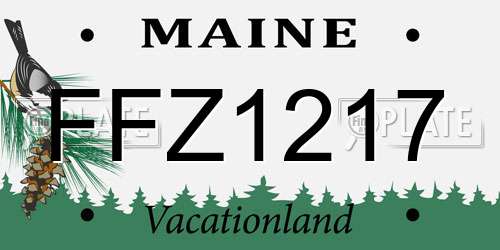 FFZ1217 Maine License Plate