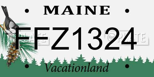 FFZ1324 Maine License Plate