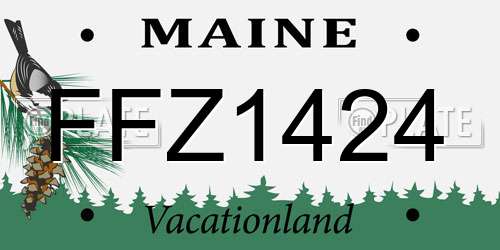 FFZ1424 Maine License Plate
