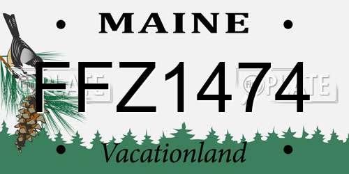 FFZ1474 Maine License Plate