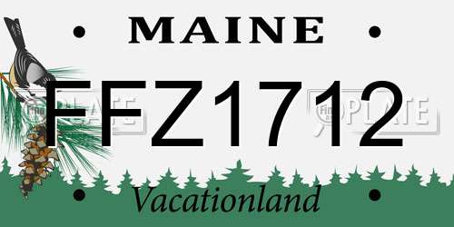 FFZ1712 Maine License Plate