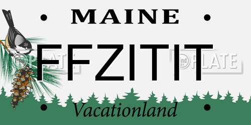 FFZITIT Maine License Plate