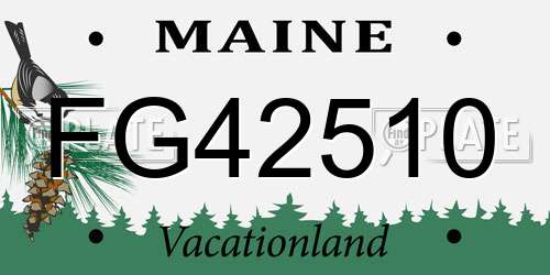 FG42510 Maine License Plate