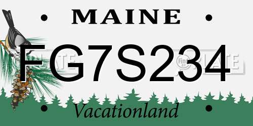 FG7S234 Maine License Plate