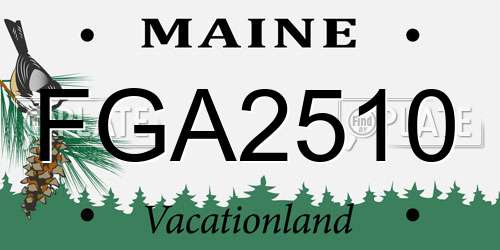 FGA2510 Maine License Plate