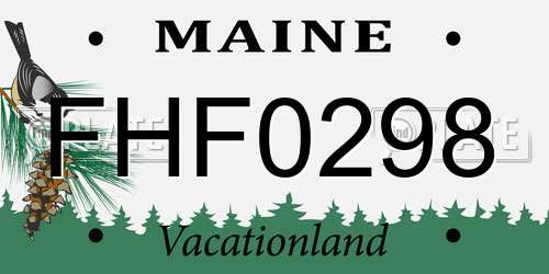 FHF0298 Maine License Plate