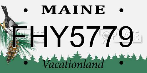 FHY5779 Maine License Plate