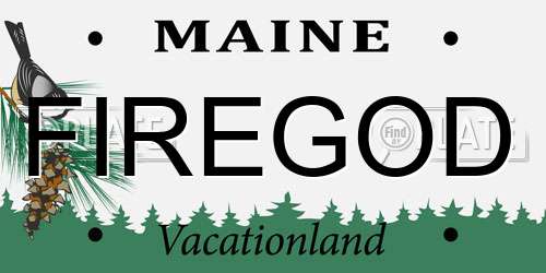 FIREGOD Maine License Plate