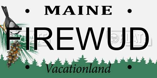 FIREWUD Maine License Plate
