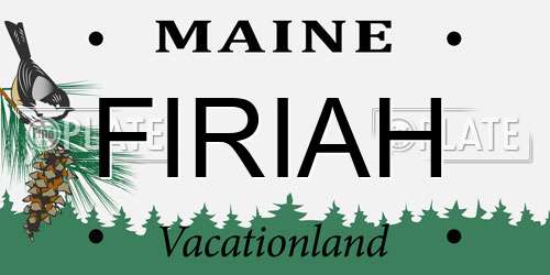 FIRIAH Maine License Plate
