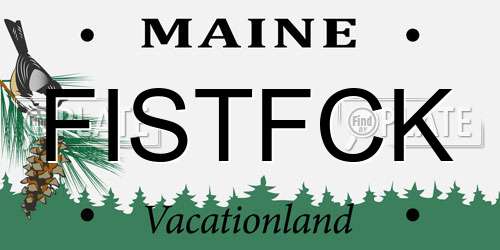 FISTFCK Maine License Plate