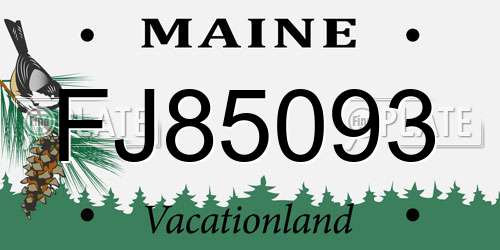 FJ85093 Maine License Plate