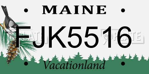 FJK5516 Maine License Plate