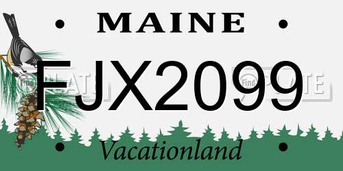 FJX2099 Maine License Plate