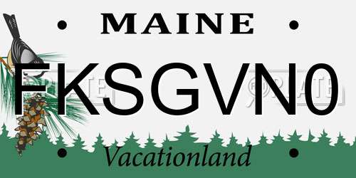FKSGVN0 Maine License Plate