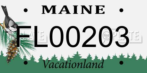 FL00203 Maine License Plate