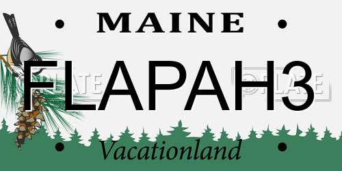 FLAPAH3 Maine License Plate