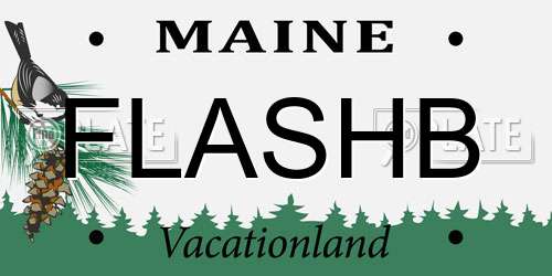 FLASHB Maine License Plate