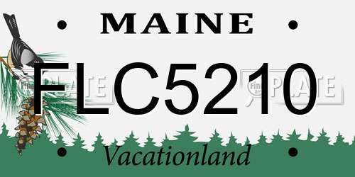 FLC5210 Maine License Plate