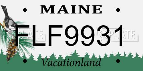 FLF9931 Maine License Plate