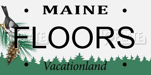 FLOORS Maine License Plate