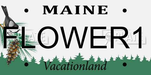 FLOWER1 Maine License Plate