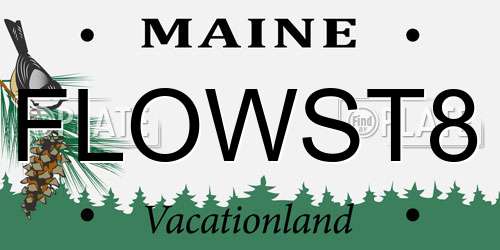 FLOWST8 Maine License Plate