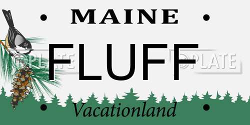 FLUFF Maine License Plate