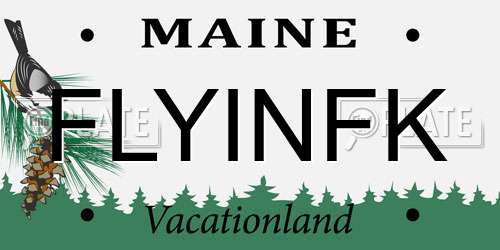 FLYINFK Maine License Plate