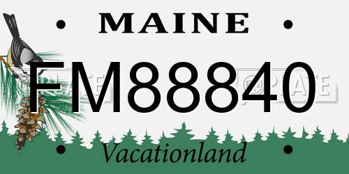 FM88840 Maine License Plate