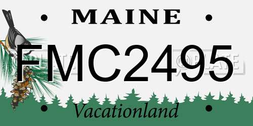 FMC2495 Maine License Plate