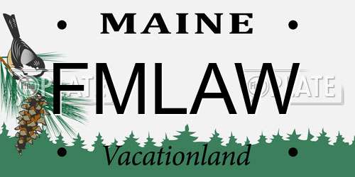 FMLAW Maine License Plate
