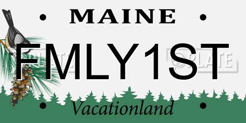 FMLY1ST Maine License Plate