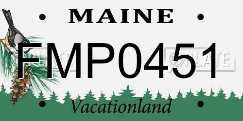 FMP0451 Maine License Plate