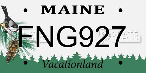 FNG927 Maine License Plate