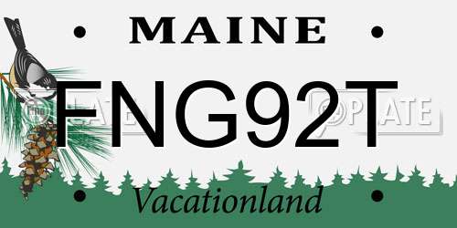 FNG92T Maine License Plate