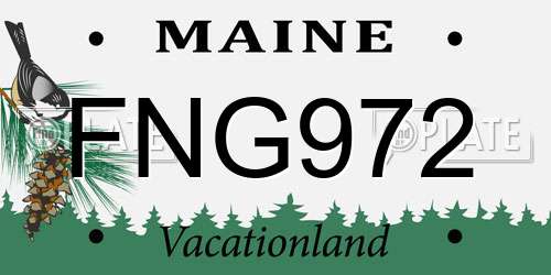 FNG972 Maine License Plate