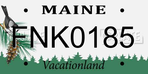 FNK0185 Maine License Plate