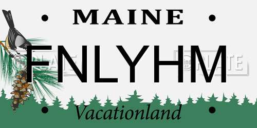 FNLYHM Maine License Plate