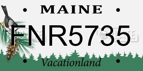 FNR5735 Maine License Plate