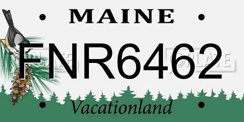 FNR6462 Maine License Plate