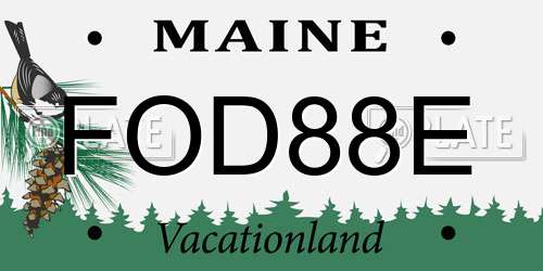 FOD88E Maine License Plate