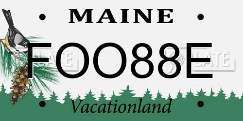 FOO88E Maine License Plate