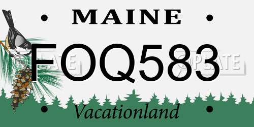 FOQ583 Maine License Plate