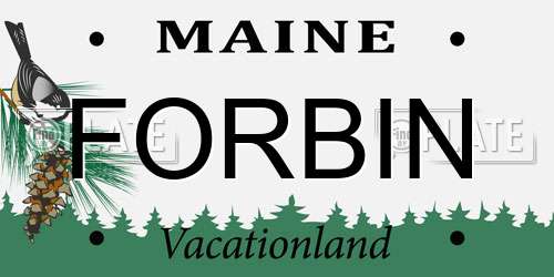 FORBIN Maine License Plate