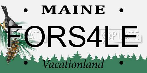FORS4LE Maine License Plate