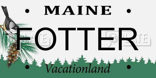 FOTTER Maine License Plate