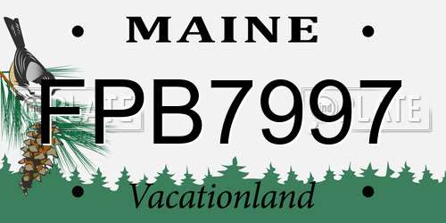 FPB7997 Maine License Plate