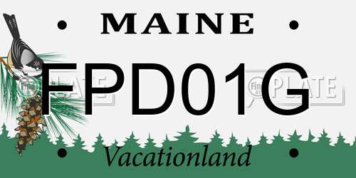 FPD01G Maine License Plate